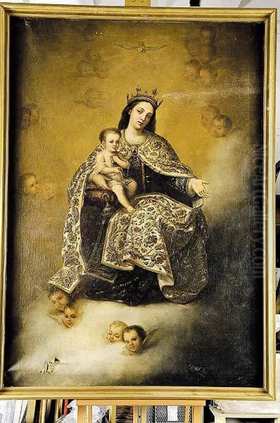 Virgen Del Carmen Oil Painting by Augusto Manuel De Quesada