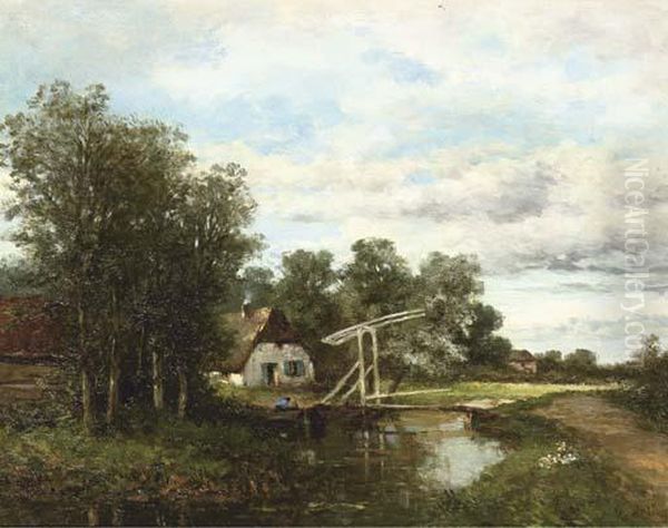 The Little Draw-bridge Oil Painting by Sebastiaan Mattheus De Ranitz