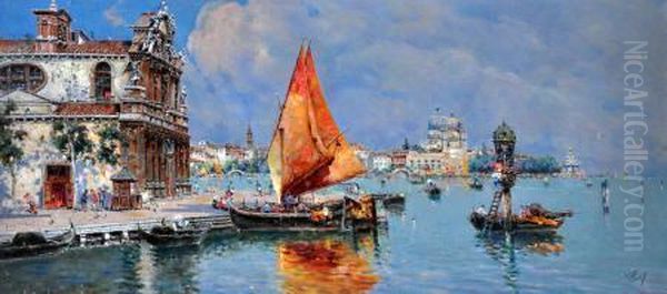 view Of Venice Oil Painting by Antonio Reyna Manescau