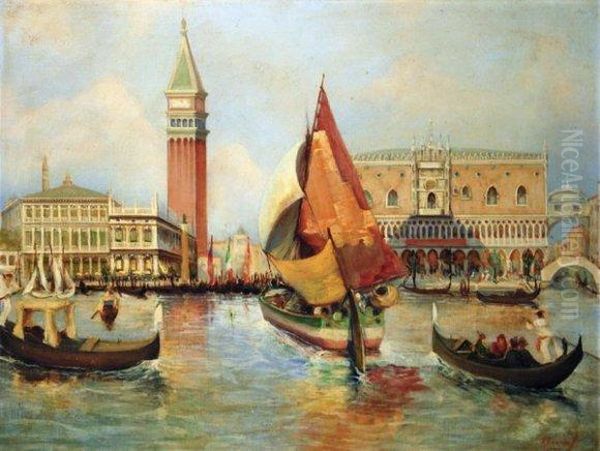 Venise Oil Painting by Antonio Reyna Manescau