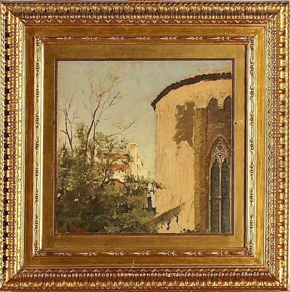 Studio Di Scorcio Di Chiesa Oil Painting by Antonio Maria de Reyna