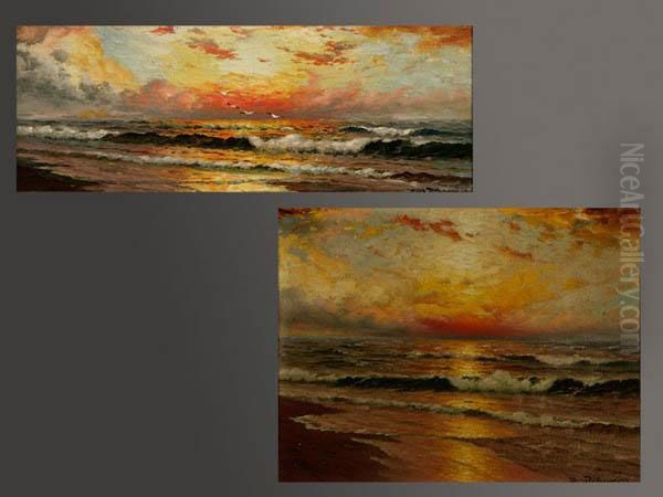 Atmospheric Coastals Oil Painting by Dey De Ribcowsky