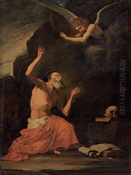 San Gerolamo E L'angelo Del Giudizio Oil Painting by Jusepe de Ribera