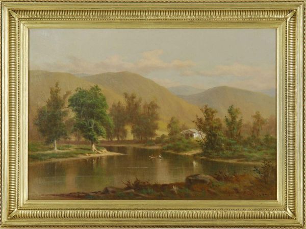 Lake And Mountains Oil Painting by Frederick Debourg Richards