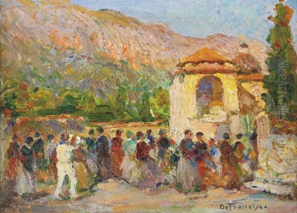 Scene De Fete Oil Painting by Anna Francisca De Rijk