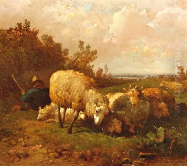 Schaapsherder Oil Painting by James De Rijk