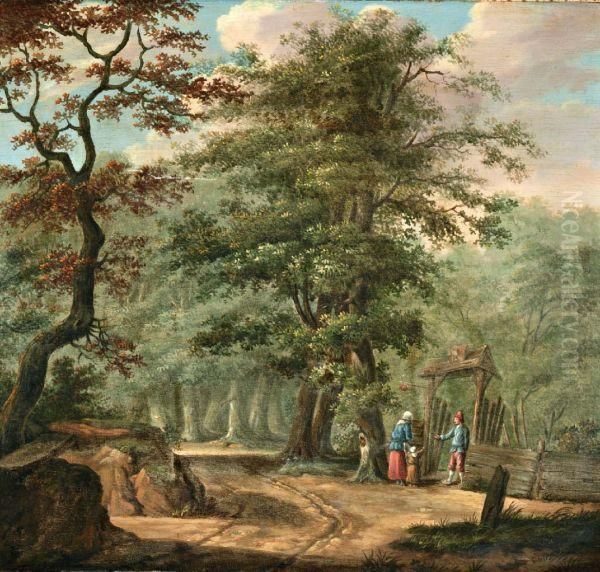 Buurpraatje Oil Painting by James De Rijk