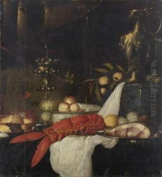 Prunkstillleben Oil Painting by Pieter de Ring