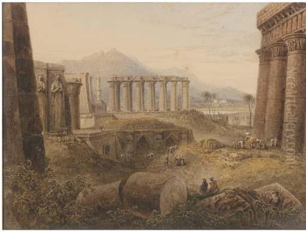 Ruins At Thebes, Egypt Oil Painting by Milo De Ros