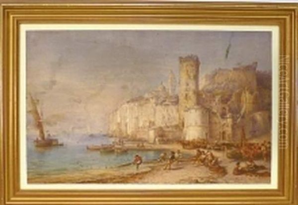 Ville Fortifiee En Bord De Mer Oil Painting by Charlotte, Baronne De Rothschild