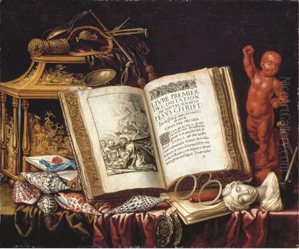 A Vanitas Still-life Oil Painting by Simon Renard De Saint-Andre