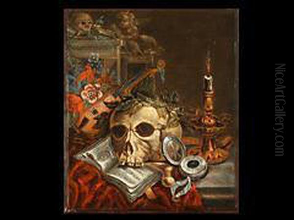 Vanitas-stilleben Oil Painting by Simon Renard De Saint-Andre