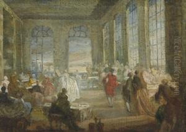 Une Assemblee Au Concert Oil Painting by Gabriel De Saint Aubin