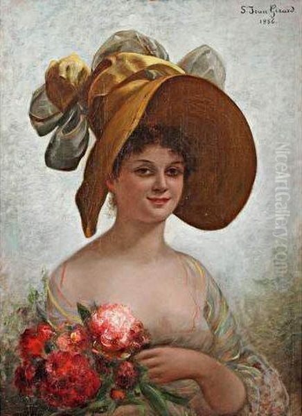 La Jeune Fille Aux Fleurs Oil Painting by Girard De Saint-Jean