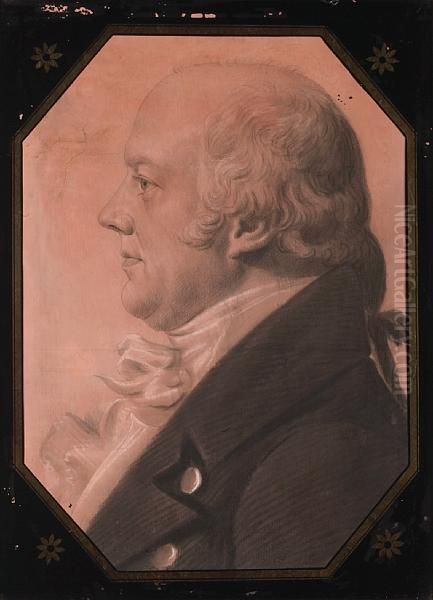 James A. Buchanan (1768-1840) Oil Painting by Charles B. J. Fevret De Saint-Memin