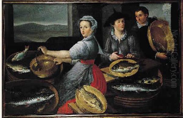 La Marchande De Poissons Oil Painting by Jean Baptiste de Saive