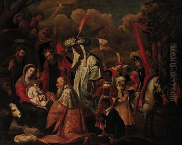 The Adoration Of The Magi Oil Painting by Jean Baptiste de Saive