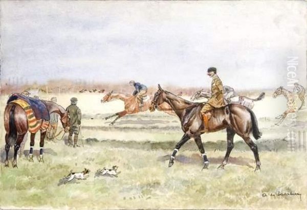 Scene De Course Oil Painting by Antoine De Salaberry