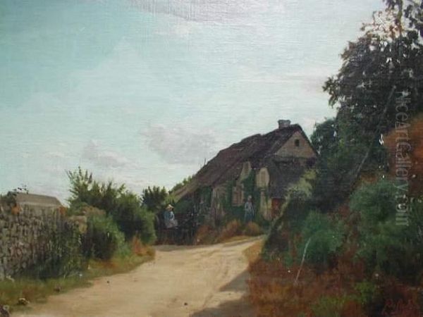 Sentier Menant A Une Ferme Oil Painting by Pierre De Salis-Soglio