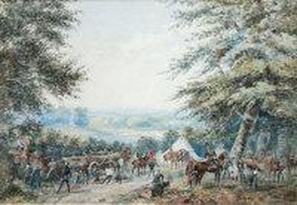 Encampment Oil Painting by Martha De Saumarez