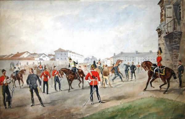 Dragoon Guards Oil Painting by Martha De Saumarez