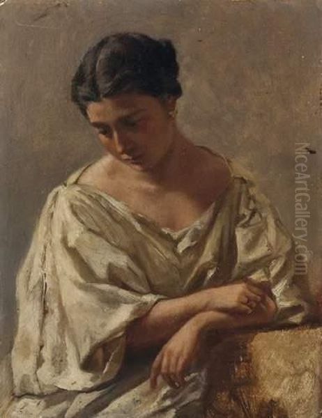 Portrait De Jeune Femme Oil Painting by Theodore De Saussure