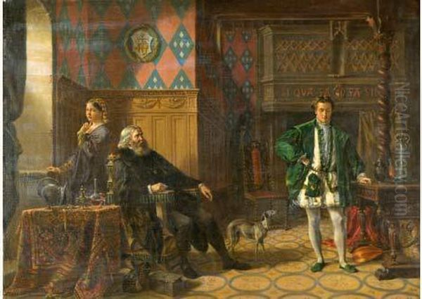 La Demande En Mariage Sous La Renaissance Oil Painting by Theodore De Saussure