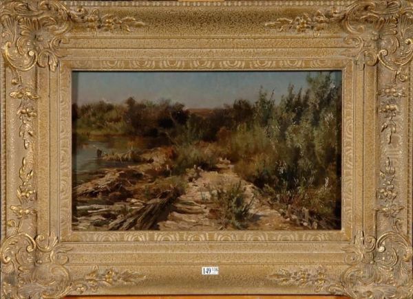 Bord De Riviere Oil Painting by Edmond De Schampheleer