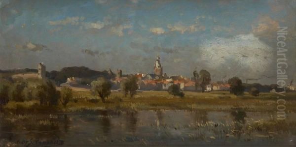 Environs De Nimegue Oil Painting by Edmond De Schampheleer