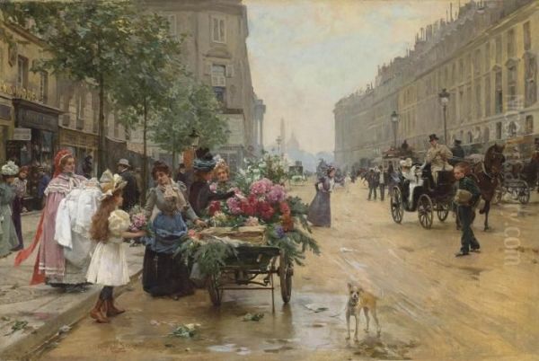 Rue Royale, Paris Oil Painting by Louis De Schryver