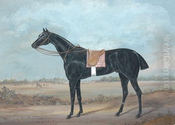 Portrait Du Cheval Jerry Oil Painting by Roger De Scitivaux