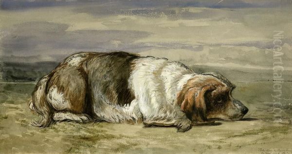 Liegender Hund Oil Painting by Valentine De Segur-Lamoignon