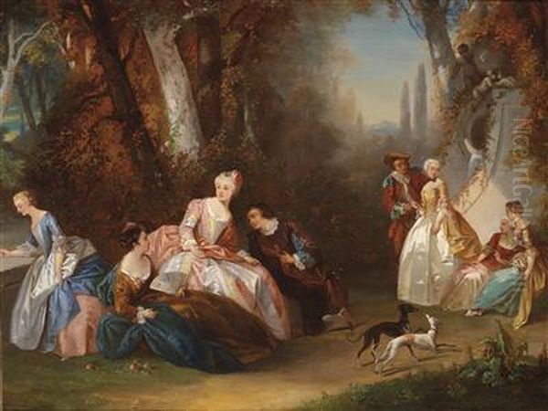 Scene Of Chivalry Oil Painting by Charlotte De Senezcourt