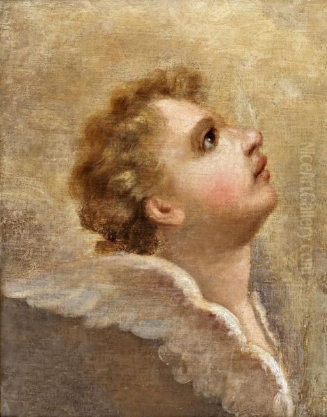 Cabeca De Anjo Oil Painting by Domingos Antonio de Sequeira