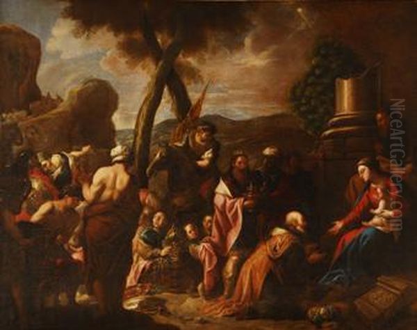 Adoracian De Los Reyes Oil Painting by Juan De Sevilla Romero Y Escalante