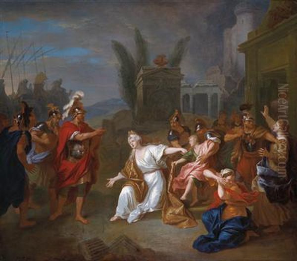 Odysseus Demanding The Child Astyanax From Andromache Oil Painting by Louis de Silvestre