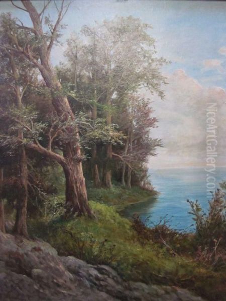 Landscape With A Lake Oil Painting by Atributed To A. De Simone