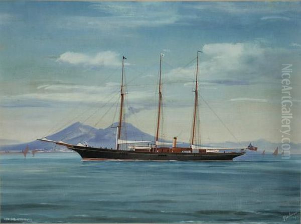 The Auxilary Steam Yacht, Utowana Oil Painting by Antonio de Simone