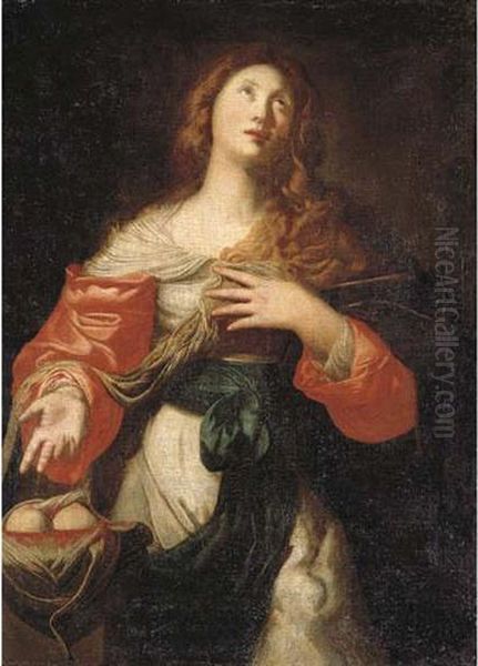 Saint Agatha Oil Painting by Nicolo De Simone