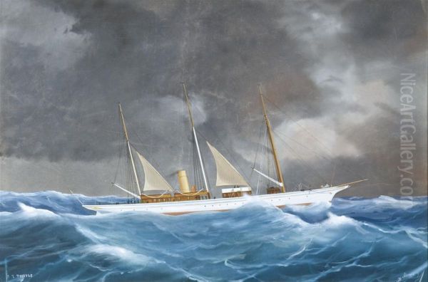 The Steam Yacht Oil Painting by de Simone Tommaso