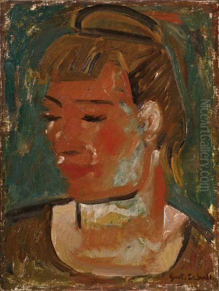 Portrait De Femme Oil Painting by Gustave De Smet