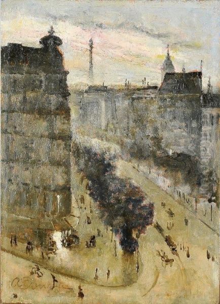 Boulevard Montparnasse Oil Painting by Aurelia Maria De Souza