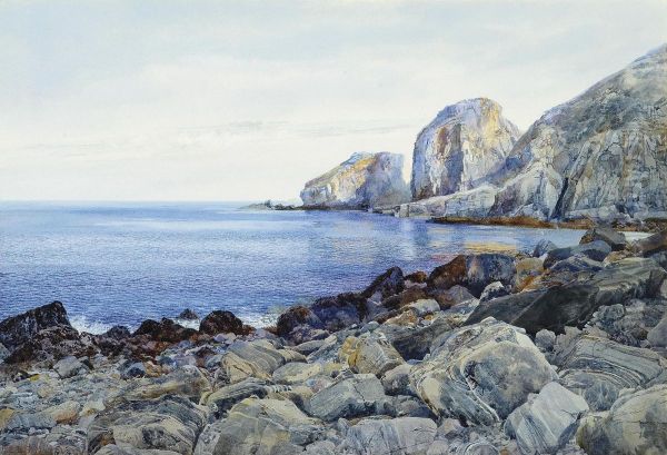 Early Evening On The Coast Of Sark Oil Painting by F.E. De St Dalmas