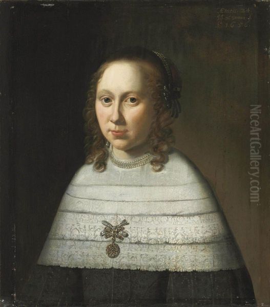 Portrait Of A Lady Oil Painting by Jan Jansz De Stomme