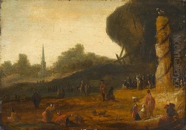 The Adoration Of The Golden Calf Oil Painting by Jan Jansz De Stomme