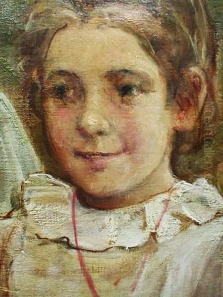 Portrait D'une Fillette Oil Painting by Elisabeth De Stoutz