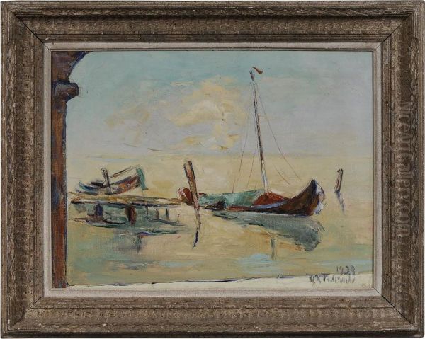 Moored Boat by Vladimir De Terlikowski