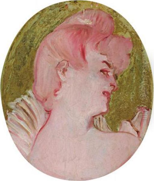 Portrait De Femme Oil Painting by Henri De Toulouse-Lautrec