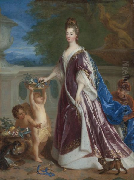 Portrait Of Elisabeth-charlotte De Baviere, The Princess Palatine Oil Painting by Francois de Troy