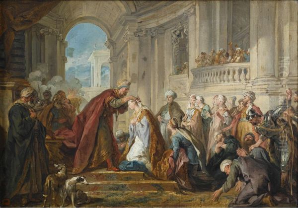 Le Couronnement D'esther Oil Painting by Jean Francois de Troy